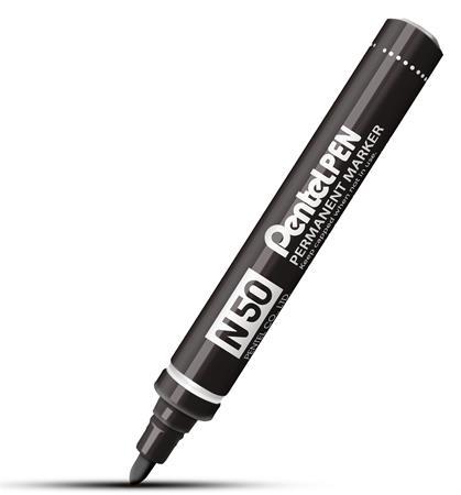Permanentný popisovač, 2 mm, kužeľový hrot, PENTEL "N50", čierna 1