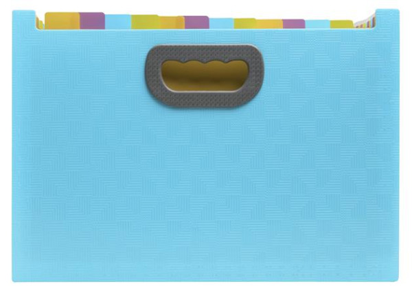 Harmonikový box na dokumenty, A4, PP, 24 priehradiek, EXACOMPTA "Pop`NCo", cyánovo modrý 3
