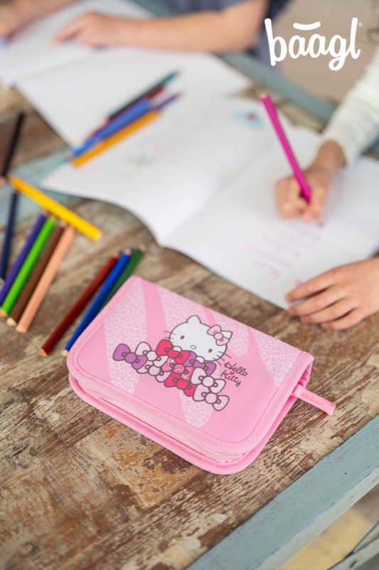BAAGL Školský peračník jednoposchodový Hello Kitty Sweet Leopard GRS 5