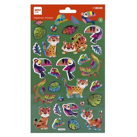 Nálepky kovový efekt, APLI Kids "Stickers", džungľa 1