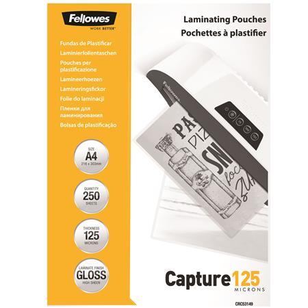 Laminovacia fólia, 125 mikr., A4, lesklá, 250 ks, FELLOWES. 1