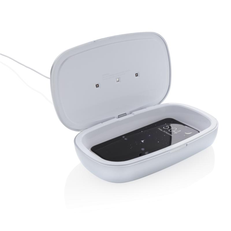 UV-C sterilizačný box s bezdrôtovým nabíjaním 5W Rena sivá 7