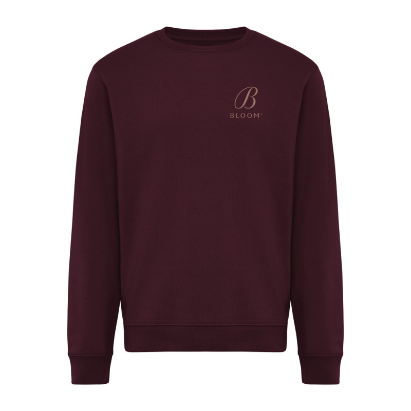 IQONIQ Toria Unisex mikina s okrúhl. výstrihom z rec. bavlny merlot XXS 4