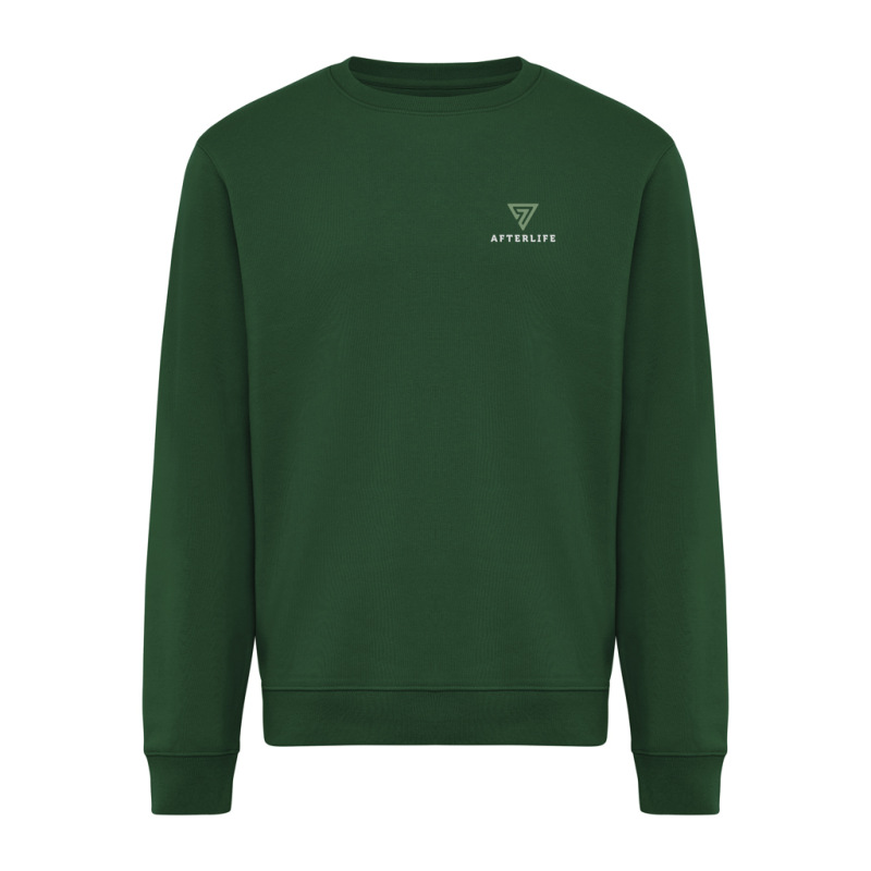 IQONIQ Toria Unisex mikina s okrúhl. výstrihom z rec. bavlny forest green S 4