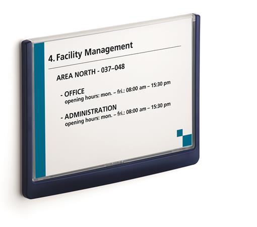 Informačná tabuľka, 148,5x210 mm, DURABLE "CLICK SIGN", modrá 1