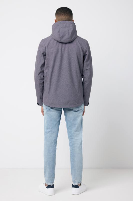 Pánska soft shell bunda IQONIQ Makalu z recykl. polyesteru vulcano heather grey S 8