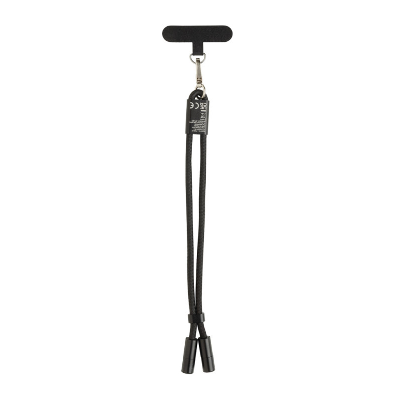 LoopAmp nastaviteľné pútko na telefón z RCS RPET 60W káblom čierna 10