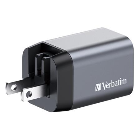 Sieťová nabíjačka, 1xUSB-C PD (35W), USB-A QC 3.0, EU/UK/US, GaN, VERBATIM 5