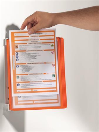 Držiak, nástenný, s 5 panelmi, DURABLE "VARIO® WALL 5", oranžová 3