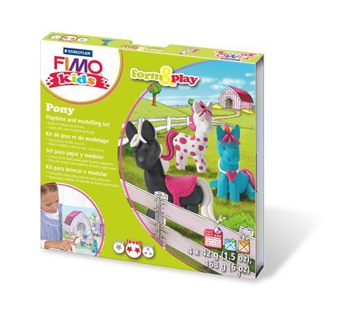 Modelovacia hmota, 4x42 g, FIMO "Kids Form & Play", poníky 1