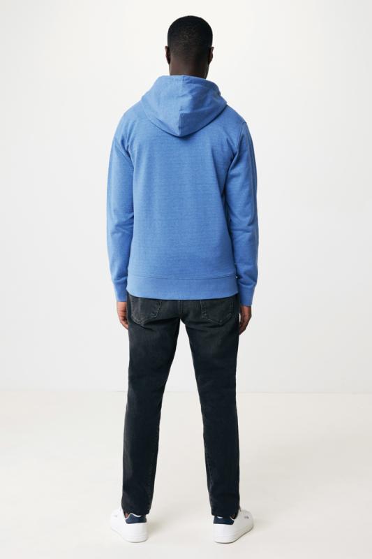 Mikina na zips s kapucňou IQONIQ Abisko z recykl. bavlny heather blue XXL 12