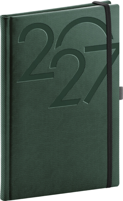 NOTIQUE Týždenný diár Ajax 2027, zelený, 15 x 21 cm