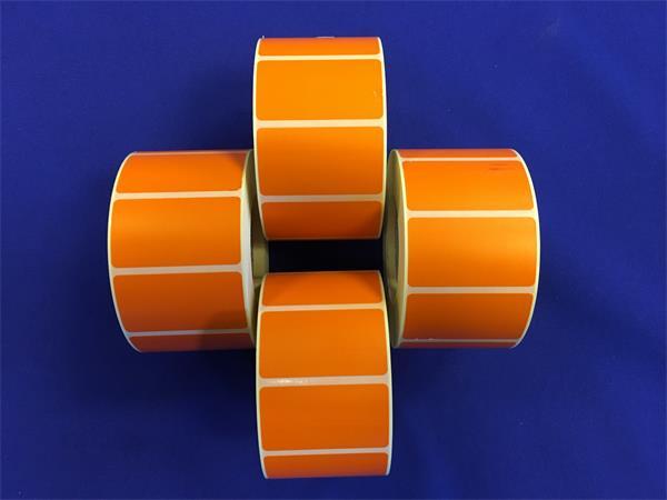 . Etikety, termo, 25x45 mm, 1000 etikiet/kotúč, oranžová