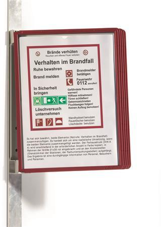 Držiak, nástenný, magnetický, s 5 panelmi, DURABLE "VARIO® 5 MAGNET", červená 1