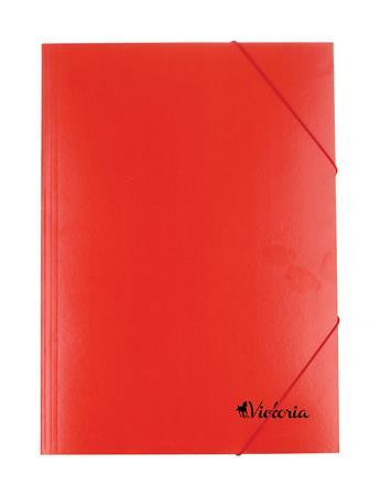 Doska s gumičkou, kartónová, A4, VICTORIA, červená 1