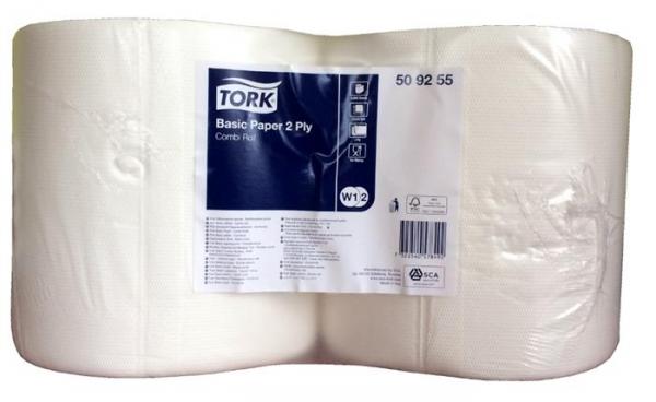 Papierová utierka v kotúči, priemer: 25 cm, 2-vrstvová, W2 systém, TORK, biela 1