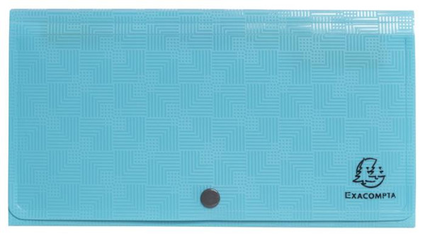 Harmoniková doska, 260x140 mm, PP, 7 priehradiek, EXACOMPTA "Pop`NCo", cyánovo modrá