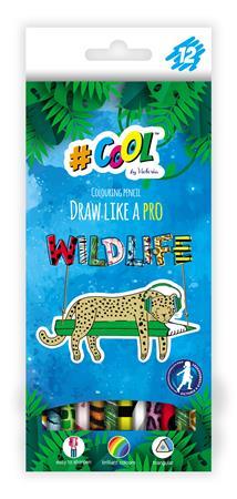 Farebné ceruzky, sada, trojhranné, COOL BY VICTORIA "Wildlife", 12 rôznych farieb 1