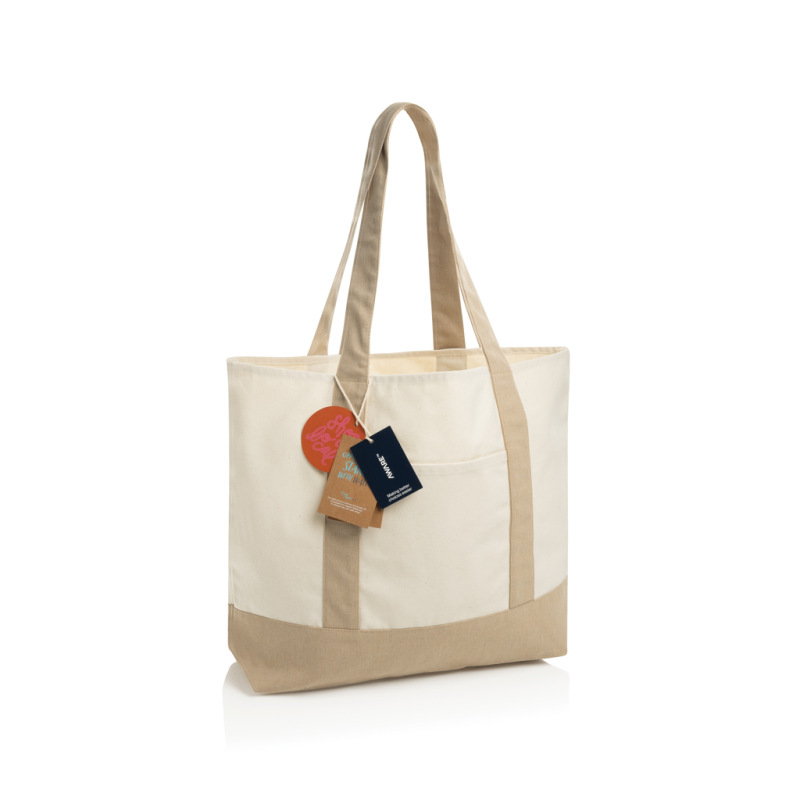 SHOP LOCAL AWARE™ taška z recyklovanej bavlny, 350 GSM off white
