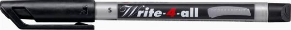 Permanentný popisovač, 0,4 mm, kužeľový hrot, STABILO "Write-4-all", čierny 1