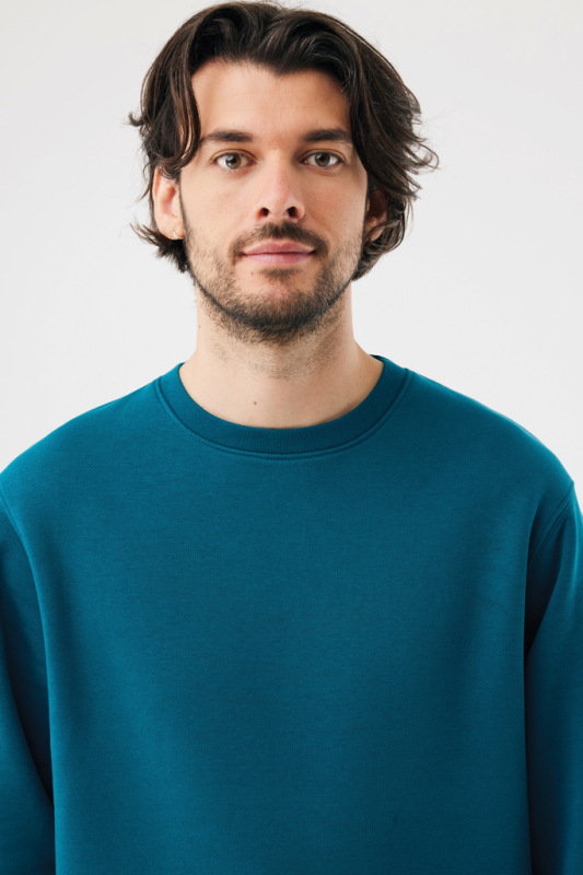 IQONIQ Toria Unisex mikina s okrúhl. výstrihom z rec. bavlny dark teal XXS 13