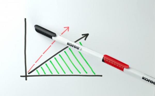 Popisovač na biele a flipchartové tabule, sada, 1-3 mm, kužeľový hrot, KORES "K-Marker", 6 3