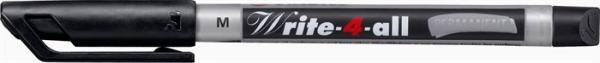 Permanentný popisovač, 1 mm, kužeľový hrot, STABILO "Write-4-all", M, čierny