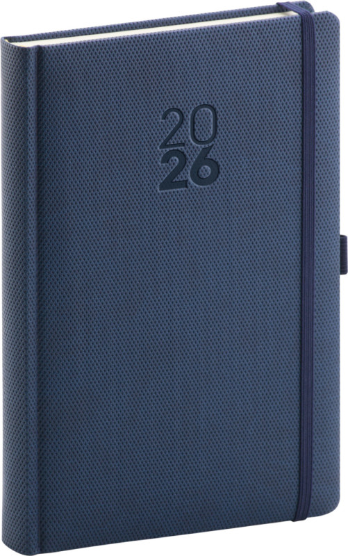 NOTIQUE Denný diár Diamante 2026, modrý, 15 x 21 cm
