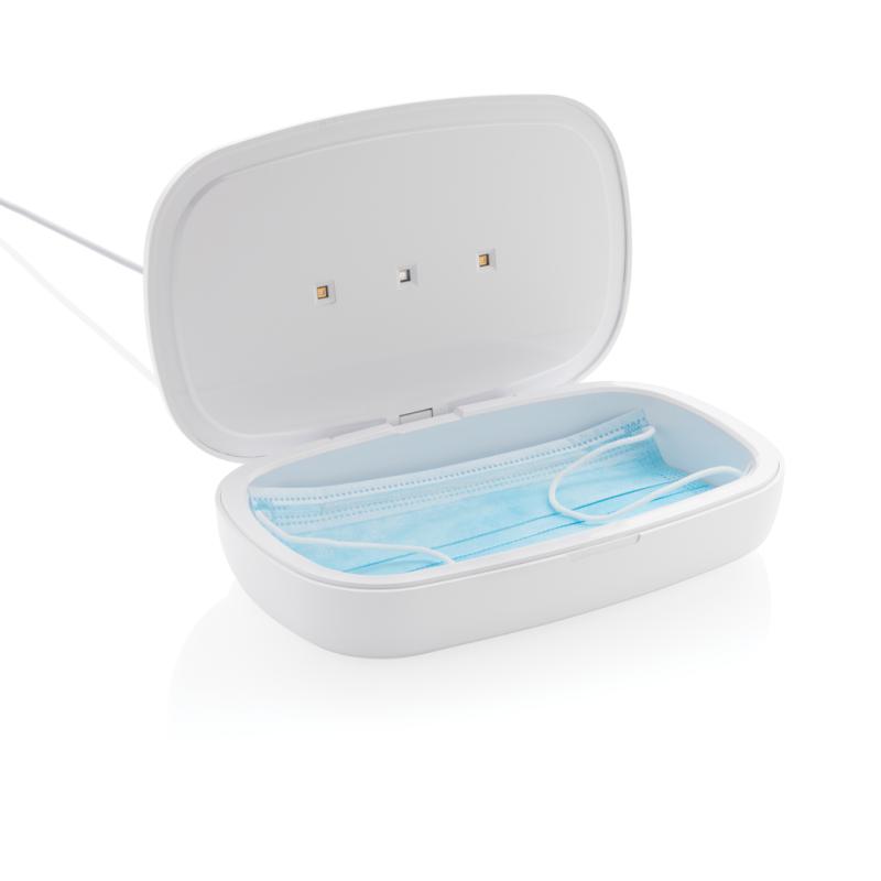 UV-C sterilizačný box s bezdrôtovým nabíjaním 5W biela 7