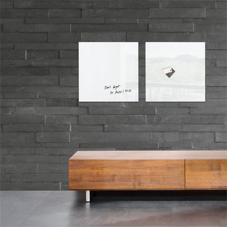 Magnetická sklenená tabuľa, 48x48 cm, SIGEL "Artverum® ", biela 2