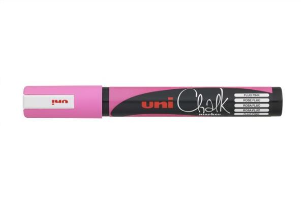 Kriedový popisovač, 1,8-2,5 mm, UNI "PWE-5M", fluor ružový 1