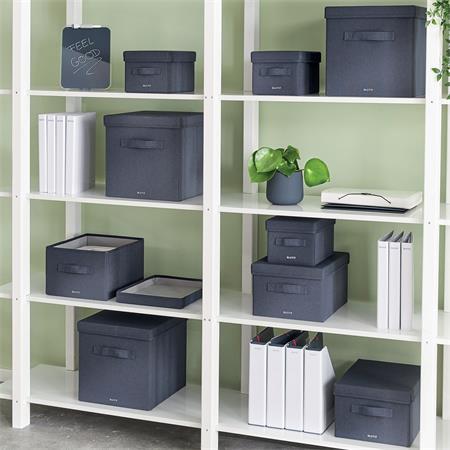 Úložný box, textilný, rozmer L, LEITZ "Fabric", zamatová sivá 8