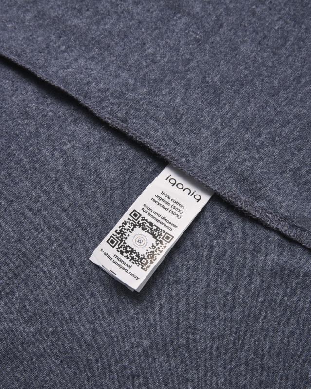 Nefarbené tričko IQONIQ Manuel z recykl. bavlny heather navy L 4