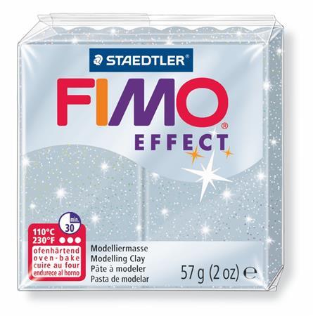 Modelovacia hmota, 57 g, polymérová, FIMO "Effect", trblietavá strieborná 1