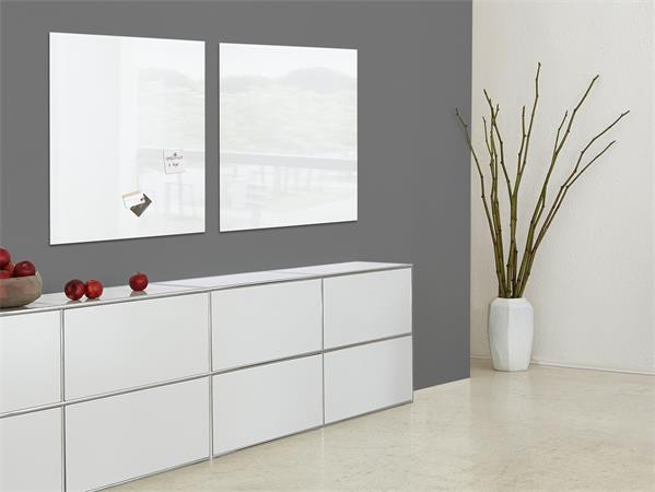 Magnetická sklenená tabuľa, 100x100 cm, SIGEL "Artverum® ", biela 2