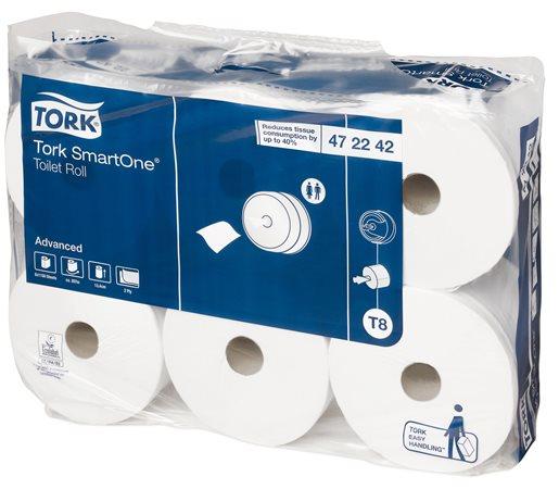 Toaletný papier, T8 systém , 2-vrstvový, priemer: 19,9 cm, TORK "SmartOne®", biela 1
