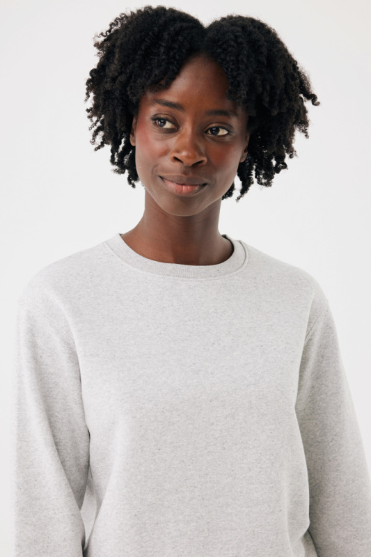 IQONIQ Toria Unisex mikina s okrúhl. výstrihom z rec. bavlny light heather grey M 8