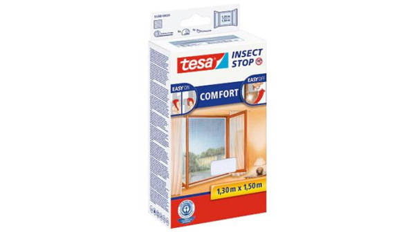 Sieťka na okno, proti hmyzu, suchý zips, 1,3 x 1,3 m, TESA® "Comfort", biela 1