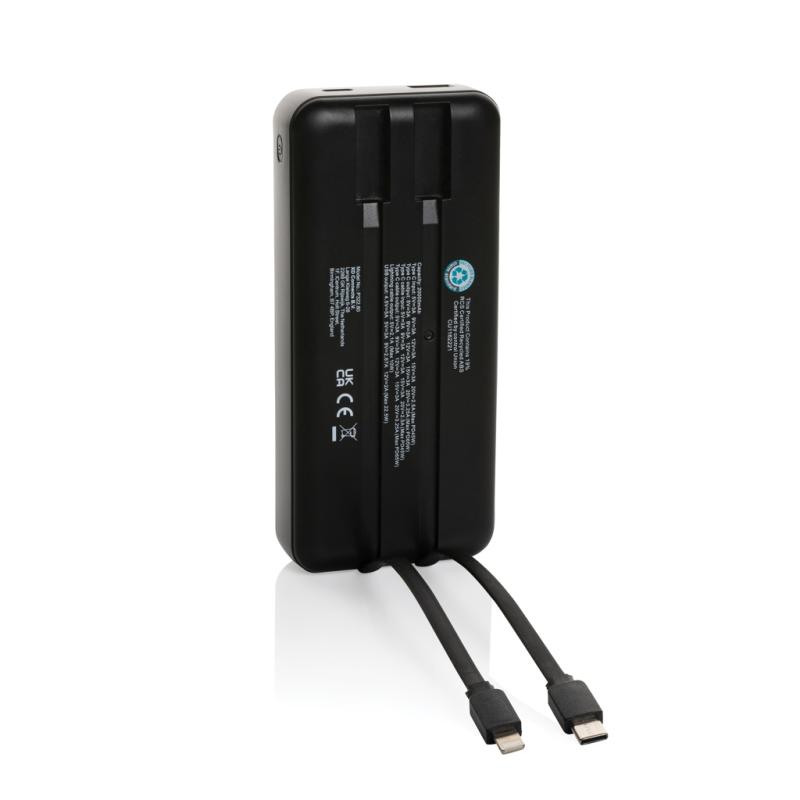 Powerbanka na notebook 20000mAh 65W Gridley z RCS plastu čierna 2