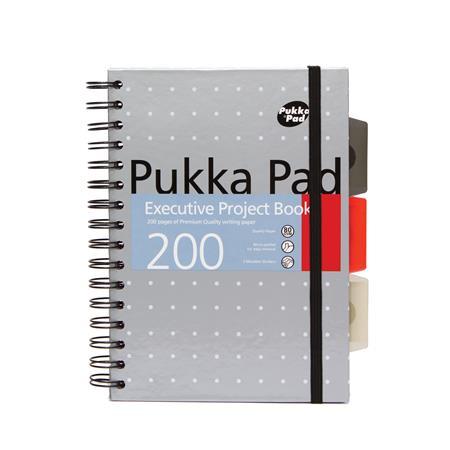 Špirálový zošit, A5, linajkový, 100 listov, PUKKA PAD "Metallic Project Book", mix farieb 2