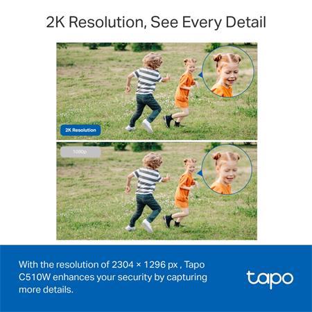 Bezpečnostná kamera, Wi-Fi bezdrôtová sieť, vonkajšia, nočné videnie, TP-LINK "Tapo C510W" 4