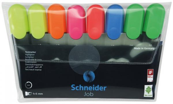 Zvýrazňovač, sada, 1-5 mm, SCHNEIDER "Job 150", 6+2 farieb 1