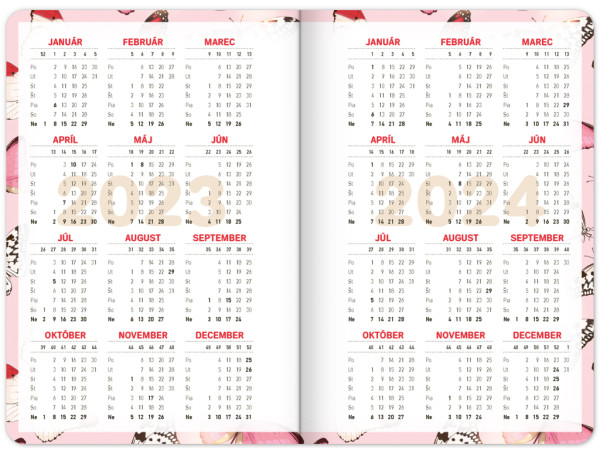 Školský diár Motýliky (september 2023 – december 2024), 9,8 × 14,5 cm 2