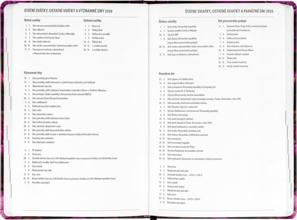 NOTIQUE 18-mesačný diár Petito – Fialové kvety 2025/2026, 11 x 17 cm 4