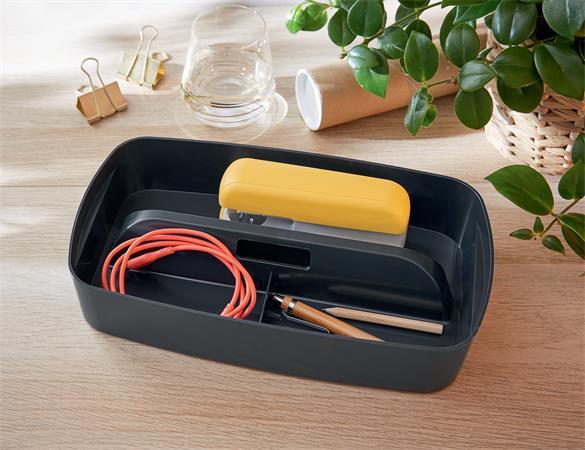 Organizér s držadlom, LEITZ "MyBox Cosy", zamatová sivá 2