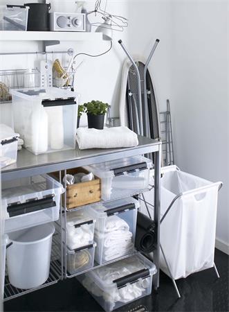 Úložný box, plastový, 21  l, čierne úchytky, SMARTSTORE "Classic 24", priehľadný 9