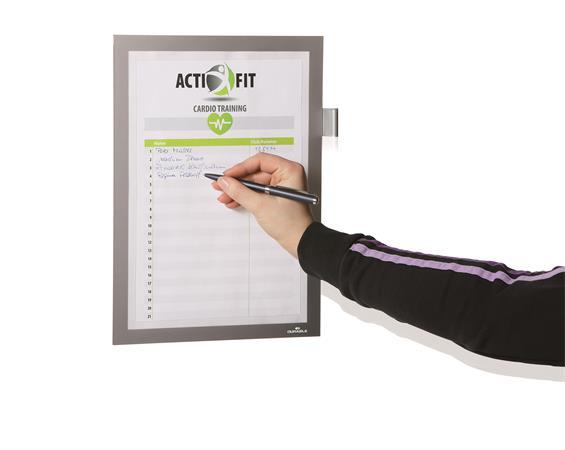 Informačný panel, A4, samolepiaci, na písanie poznámok, DURABLE DURAFRAME® "NOTE", striebo 3
