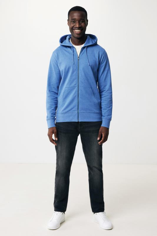 Mikina na zips s kapucňou IQONIQ Abisko z recykl. bavlny heather blue S 10