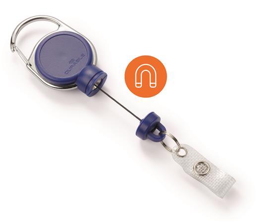 Klip s navíjacou šnúrou a karabínou, DURABLE "Extra strong", tmavomodrá 1