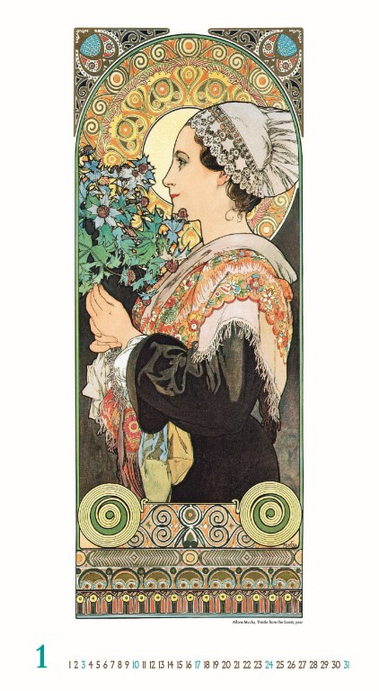 Nástenný kalendár Alfons Mucha 2027 2